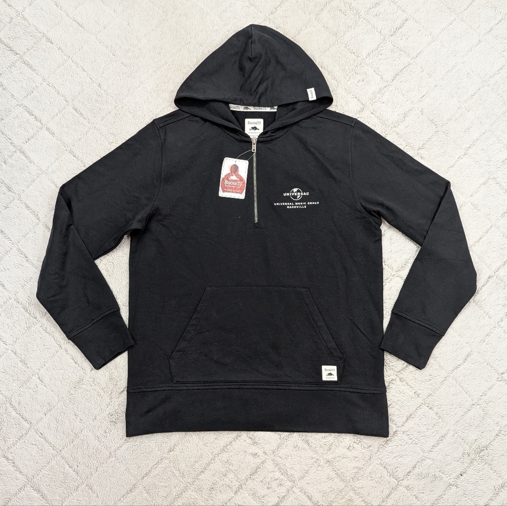 Roots 73 Jacket Adult M Black Canmore Eco ¼ Zip Hoodie Cotton Nashville Music